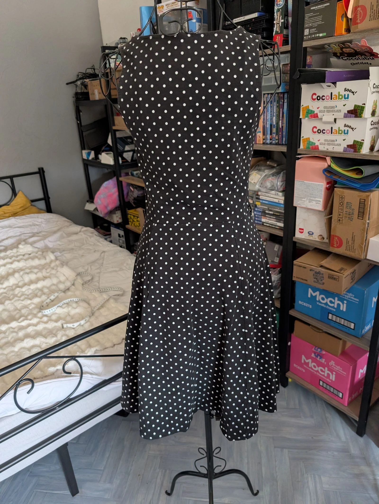 Magnificent black polka dot skater dress - Retro rockabilly style – photo 6